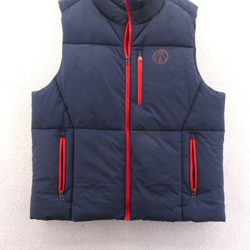 G-III Vest Mens Large NBA‎ Washington Wizards Navy Blue Red Puffer Full Zip Y2K